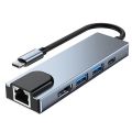 AXOTIC USB C Hub 5 in 1 Type C Hub with 4K HDMI Port, Ethernet  RJ45 Port, USB-C Delivery, USB-A Ports. 