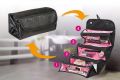 Travel Roll-up Makeup Case Organizer Hanging Foldable Cosmetic Pouch Toiletry Bag Black. 