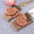 Winter Warm Wool Gloves Fashion Design Fingerless Glove Knitted Flip Flexible Exposed Finger Thick Gloves Mittens Men Women. 