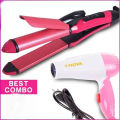 Pack Of 2  2 In 1 Hair Straightener Curler & Hair Dryer. 