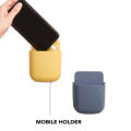 Wall Mounted Mobile Phone Holder U Shaper | Charging Stand | Tv Remote Holder | Adhesive Charger Organier | Air Conditioner Remote Control Holder | Storage Box for Bedroom and Office. 