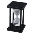 Black Wooden Hourglass Sand Timer Large White Sand Vintage Sandglass Timer 30 Minutes Sand Clock Office. 