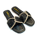 New 2025 Eid Collection Elegant Design Stylish Wear Flat Sandal for Women and Girls by Nagra Shoes - NS-50014- Black. 