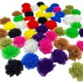 45-PACK MULTICOLOR ORGANZA FLOWERS FOR CRAFTING. 