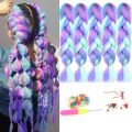 AIYEE 4 Colors Mix Braiding Hair Pink Purple Blue Ombre Synthetic Jumbo Braids Hair Extension for Black Women. 