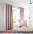 Jacquard Curtains Set, Lined Eyelet Curtains for Room - Morning Rays Pink - Pack of 2. 