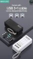 Sovo X19 30000 Mah Power Bank 22.5w Fast Charging 3 Built-in Cable's With Bigger Flashlight Dual Input Micro Type C power bank (Original). 