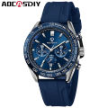 AOCASDIY brand fashionable luxury waterproof timing code watch date quartz men's watch. 