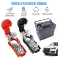 Battery Terminal Set Negative and Positive Car Battery Cable Terminal Clamps Connectors with Color Coated Plastic Cover for Car Van Vehicles & UPS  Small Battry. 