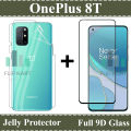 OnePlus 8T Glass Protector 9D|5D|6D|10D|11D|21D Black Tempered Glass Screen Protector Full Glue Edge To Edge + Back Clear Jelly Protector Soft Film Protection Hydrogel Film Protector For OnePlus 8T. 