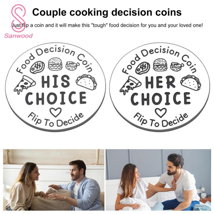 Valentine Day Gift for Her Valentine's Day Surprise Food Decision Maker Cute Double-sided Flip Coin for Fun Choices Gift Ideas for Boyfriend Girlfriend