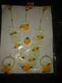 Pack of 1 Yellow Mayon Jewellery Set Special Artificial flowers Beautiful Set Of Necklace And Bali Earrings & Matha Patti Mayoon necklace. 