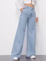 High Waist Wide Leg Fashion Denim Jeans for Women - Stylish and Comfortable. 