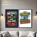 Shehzada Decor Pack of 2 Success & Struggle Motivational Wall Frames | Colorful Mistakes Quote Art | Premium Wooden Glass & No-Drill Sticky MDF Laminated Photo Tiles | 4x6 6x8 8x12 Inch | Best Price Pakistan | Home Office Room Wall Decoration Items. 