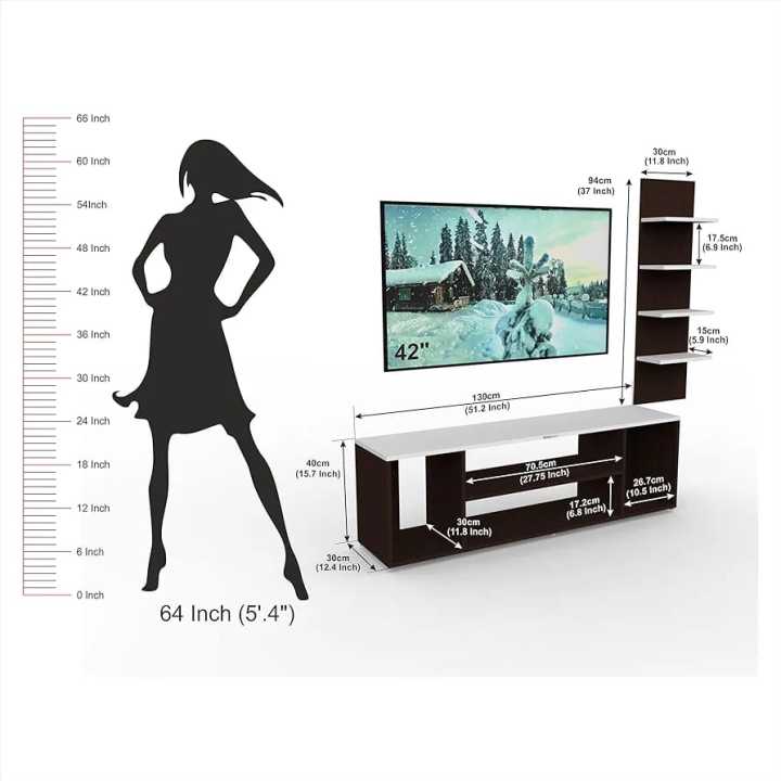 Tv%20console%20table%20width%20side%20rack%20%20Wood%20TV%20Entertainment%20Unit/TV%20Cabinet/TV%20Stand/Entertainment%20Center%20Table/Display%20Storage%20Cabinet%20Rack%20(Wenge%20White)%20-%20Ideal%20for%20Upto%2052"%20-%20Image%203