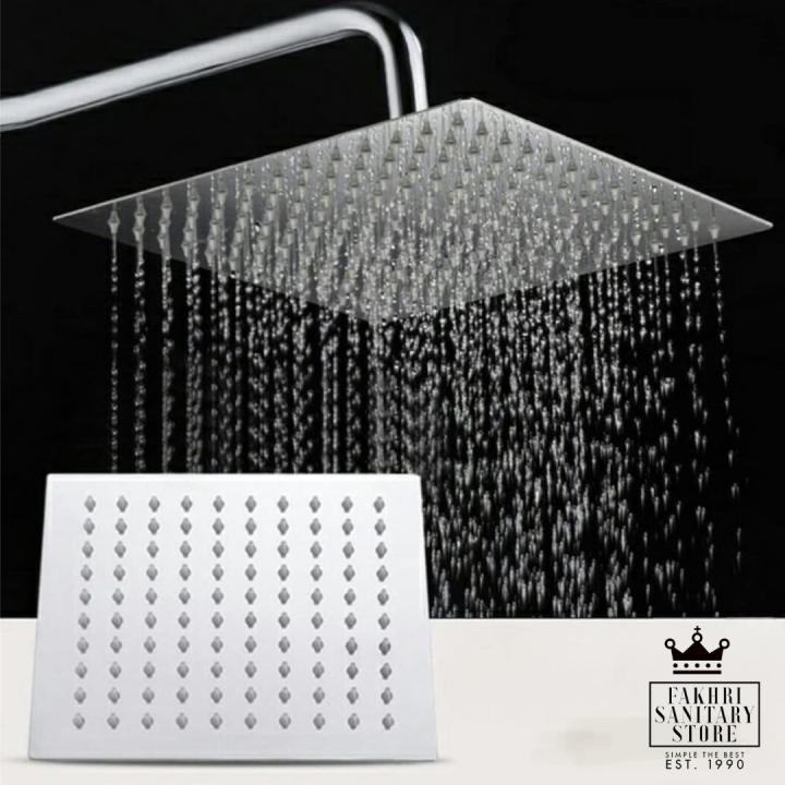 Jimdoayo 8-Inch Fixed Rain Shower Head - Ultra-Thin High-Pressure Stainless Steel Chrome, For Luxurious Home Or Hotel Bathroom Experience
