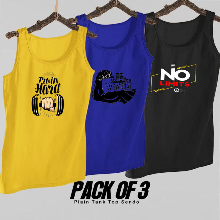 Pack of 3 sando tanks for men men's fitness gym muscle body building sleeveless tank top gym