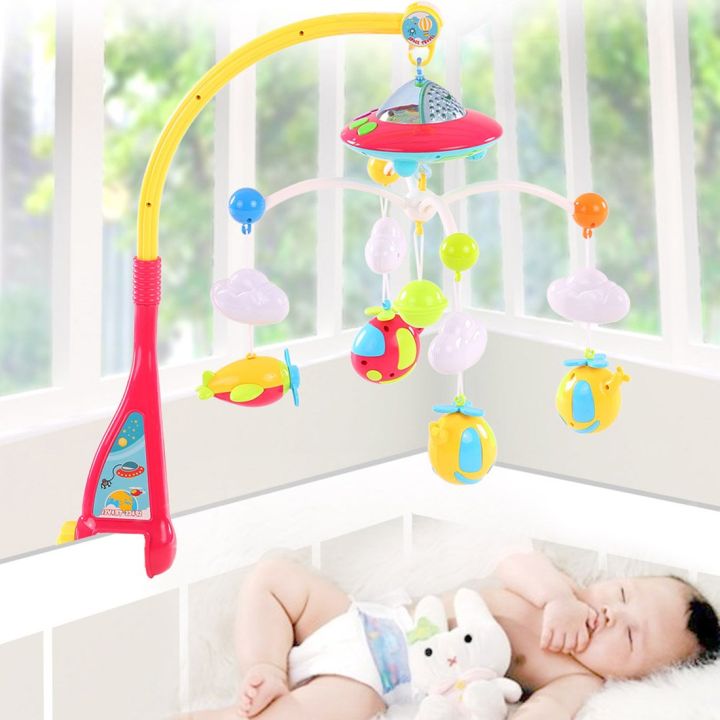 Remote Control Musical Cot Mobile Crib Bell Bed Ring Hanging Rotate with 108 Beautiful Music  Multicolour