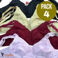 Pack of 4 Soft Touch Cotton Bra Offer a Comfortable Look - EZ4. 