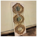 Elegant 3-Piece Golden Decorative Wall Mirror Set for Home Room Decor. 