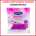 Schick Exacta 2 Sensitive Razor for Women (7 Razors Pack) | Twin Blade Disposable Body Razor for Women   (5 Razors Pack) |  Ladies Women's Girls Shaver Trimmer Razor | (7 Pcs Pack)  Lady Razor - (2 Blades) Pink |   Ladies Razer |  Makeup Tweezers. 