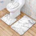 3 Pieces Bathroom Rug Set Polyester Fiber Washable Toilet Floor Carpet. 