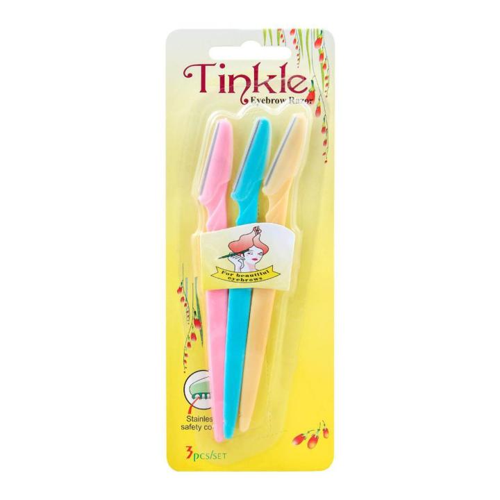 Tinkle Eyebrow Razor 3 in 1 Pack Eyebrow Face Hair Removal Razors Trimmer Shaver (3 Pieces) Original