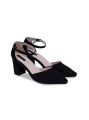 Pumps  Heel Shoes for Girls and Women's in Black Velvet. 