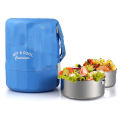 Hot and cool insulated Stainless steel and stylish Travel and picnic purpose Big 3 Containers Lunch Box  (4.5 LTR CAPACITY). 