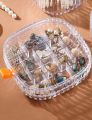 Multi Layer Jewellery Organizer with Lid Transparent | Ear Rings & Necklace_Bracelets Holder | Small Jewelry Box Vanity Hanger Stand Rotating. 