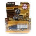 Die-cast 1:64 GreenLight WORK SERIES BLUE 2018 RAM 3500 STAKEBED TRUCK Dually NIP. 