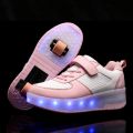 Sneakers Heels Led Light Roller Skate Shoes. 