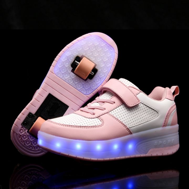 Sneakers Heels Led Light Roller Skate Shoes