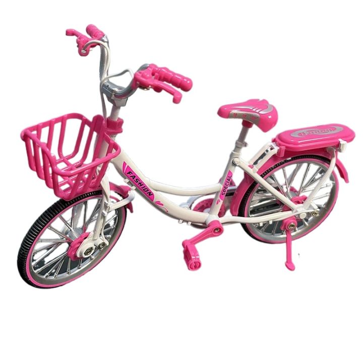 Model Wear Alloy Model knick - Mini Model Alloy Biycle Diecast Pink Finger City Bike With Shock-absorbing Adult Simulation Collection Gifts Toys for boys and girls  Bicycle Model Toy for Kids