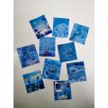 Blue aesthetic journaling sticker sheets - Pack of 10 - Size: (5 x 5) cm. 