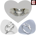 EMPIRON Pack Of 3 Rings Hand Heart - Claddagh Ring , Sterling Silver Claddagh Ring , Silver Heart Ring,  Best Friend , Friendship Rings Set. 