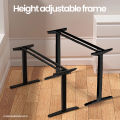 Electric Height adjustable frame for table extendable width motorized standing desk for gaming computer office use black colour ONLY FRAME wood not include. 