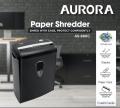 Aurora AS-890C paper Shredder, 8 sheets Crosscut Shredder (5x47mm) with 13ltr bin, Shred Credit Card/Mail/Staple/Clip, P-3 Security Level Document Shredder with 220mm throat width, small size portable shredder ideal for home and office. 