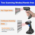 CW888 Bluetooth & Wireless 2D Barcode Scanner Handheld QR Code Scanner USB Wired 1D Barcode Reader 3 in 1 with Charging Base use for Store,Supermarket. 