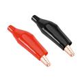 Pair of battery Crocodile Clips for Power Supply Meter - big size 35mm. 