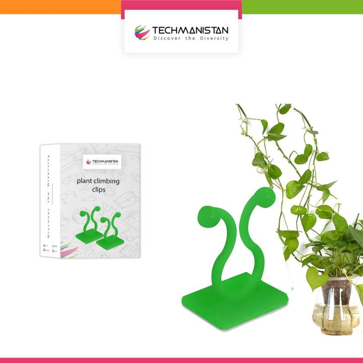 Techmanistan Pack of 10 - Self-Adhesive Plant Climbing Wall Fixture Clips, Vine Fixer Invisible Hook Plants Traction Clip