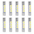 10Pcs 3-SMD 29-30mm 6641 Fuse LED Bulb Vanity Mirror Light Sun Visor L Auto. 
