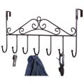 Metal Over the Metal Door Hanger Bathroom Bedroom 7 Hooks Rack Organizer. 