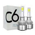 C6 H4 LED Car Headlight LED 36W 3800LM TOTAL 7600LM PAIR ,  2PCS C6 Original LED Headlight COB Car Bulbs Auto Headlamp Fog Lamp H4. 