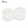 【Hengli jewelry story】Alisouy Crack Ear Piercing Jewelry 2pc Organic Shattered Quartz Glass Saddle Plugs Double Flared Tunnel Gauges. 