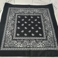 Fashion Hip Hop Bandana Kerchief Unisex Black Hair Band Neck Scarf Headwear Wrist Wraps Head Square Scarves Print Handkerchief. 