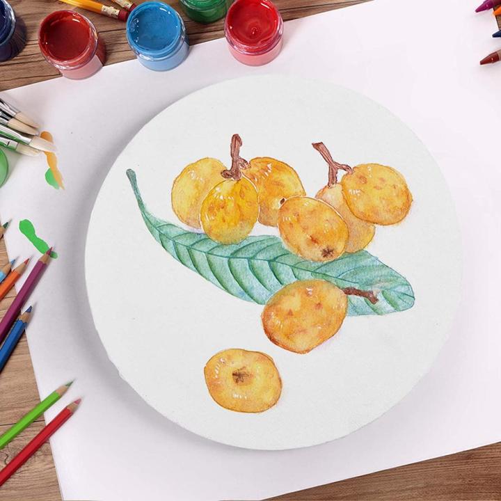 Painting Canvas Round Imported - White Size Diameter 20cm, 30cm, 40cm, 50cm, 60cm, 70cm, and 80cm Canvas for Painting