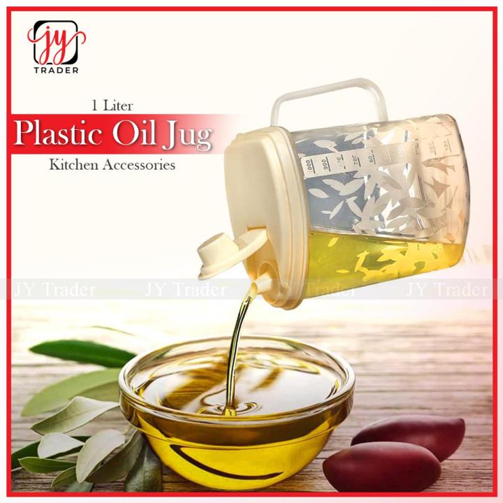Oil Jug Plastic (1 Liter) Plastic Oil Jug High quality beautiful design, Cooking Essentials