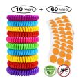 Waterproof Mosquito Repellent Bracelet,10 Pack Natural Non-Toxic Bug Repellent Bands with 60PCS Mosquito Patches for Adults Kids,Mosquito Repellent Wristbands. 