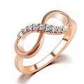 Luxury 8 Infinity Zircon Inlaid Ring Wedding Evening Party Women Finger Jewelry. 